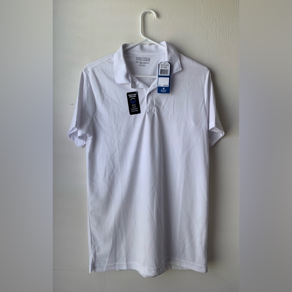 Nautica white school uniform shirt